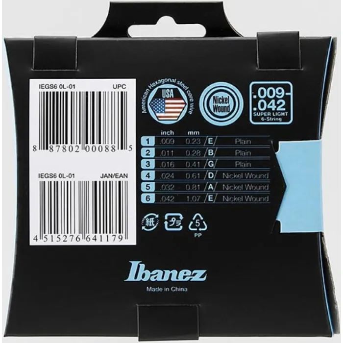 Струни для гітари Ibanez IEGS6 Electric Guitars Strings 09-42 (301869) зображення 2