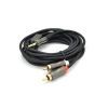 Кабель мультимедійний 3.5mm M to 2xRCA M 1.5m Stereo black VEGGIEG (YT-AR2-1.5V-A601)