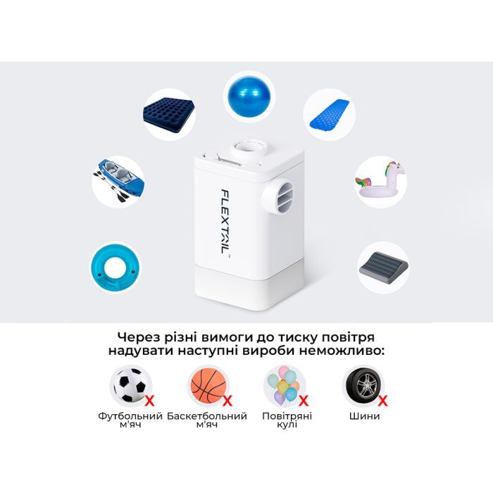 Насос для надувних меблів Flextail Max Pump 2 Plus, білий (6971670131063) зображення 11