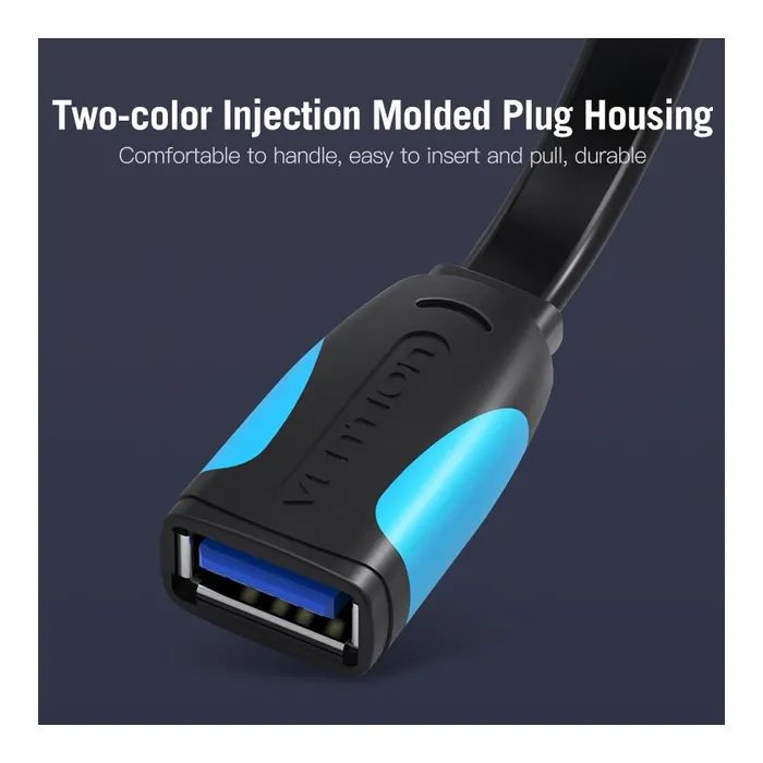 Дата кабель USB 3.0 AM/AF 1.0m PVC black Vention (VAS-A13-B100) изображение 3
