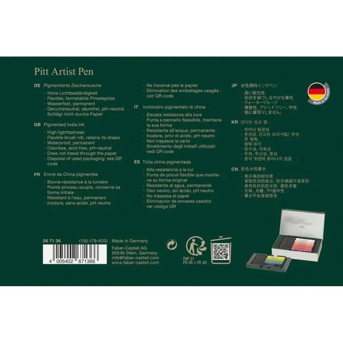 Лайнер Faber-Castell набор капиллярных ручек Pitt Artist Pen Set Paris, 12 шт (33017) изображение 2