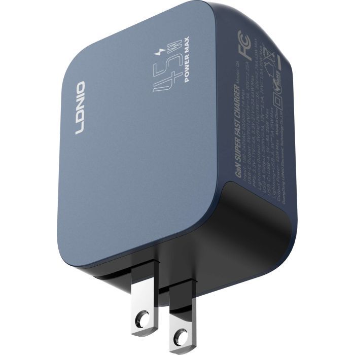Зарядное устройство LDNIO 1xUSB-C PD45W + 1xLightning + 1xUSB GaN (Q6) изображение 4