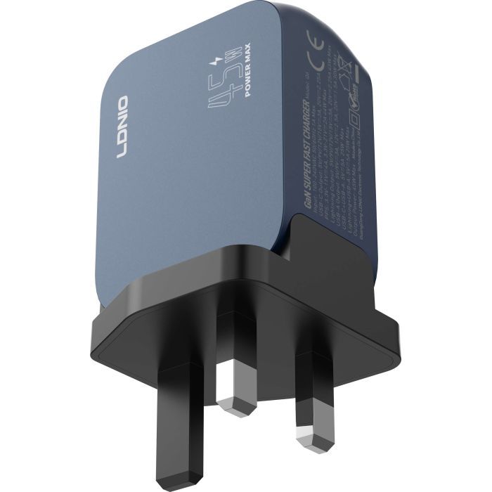 Зарядное устройство LDNIO 1xUSB-C PD45W + 1xLightning + 1xUSB GaN (Q6) изображение 6