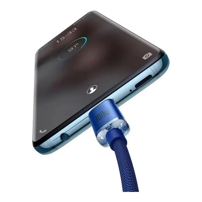 Дата кабель USB-C to USB-C 1.2m 100W blue Baseus (CAJY000603) изображение 2