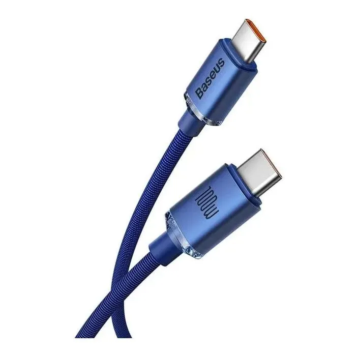 Дата кабель USB-C to USB-C 1.2m 100W blue Baseus (CAJY000603) изображение 3
