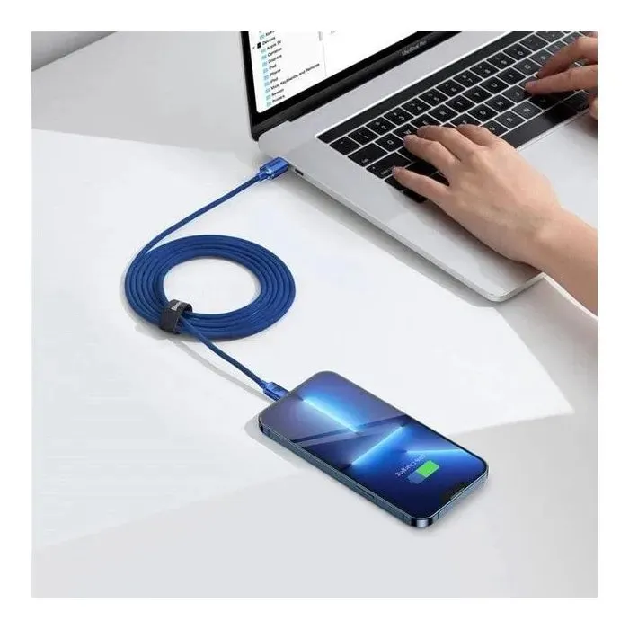 Дата кабель USB-C to USB-C 1.2m 100W blue Baseus (CAJY000603) изображение 8
