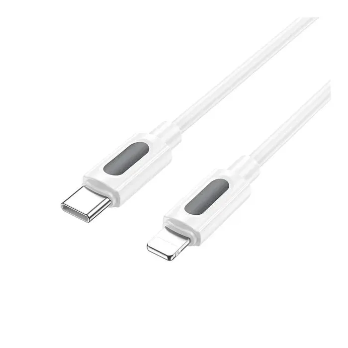 Дата кабель USB-C to Lightning 1.0m PD silicone BX114 Structure white BOROFONE (6941991116834)