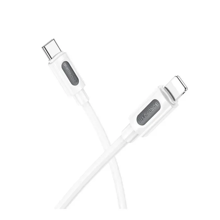Дата кабель USB-C to Lightning 1.0m PD silicone BX114 Structure white BOROFONE (6941991116834) изображение 2