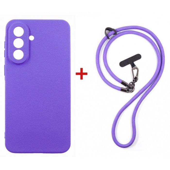 Чехол для мобильного телефона Dengos Case + Cross-body Strap Xiaomi Redmi 15 Black+Grey (DG-KM-CCRB-43)