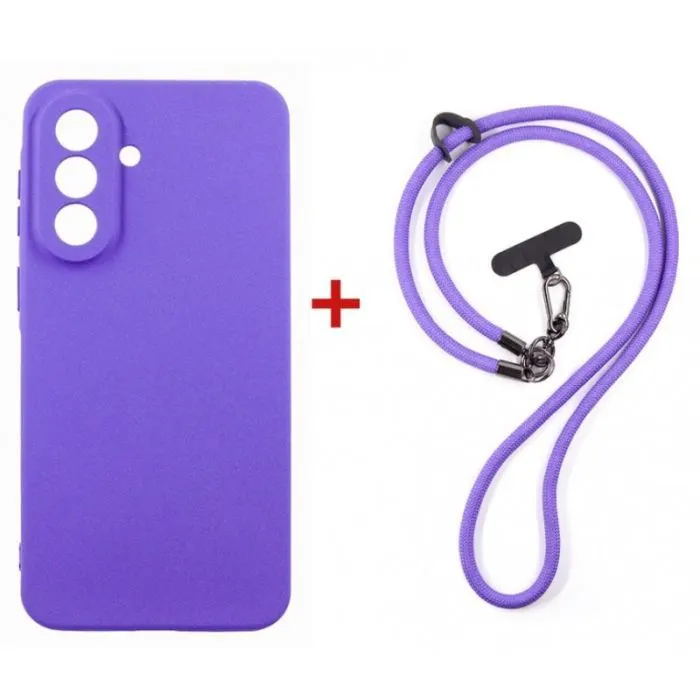 Чехол для мобильного телефона Dengos Case + Cross-body Strap Xiaomi Redmi 15 Purple+Purple (DG-KM-CCRB-46)