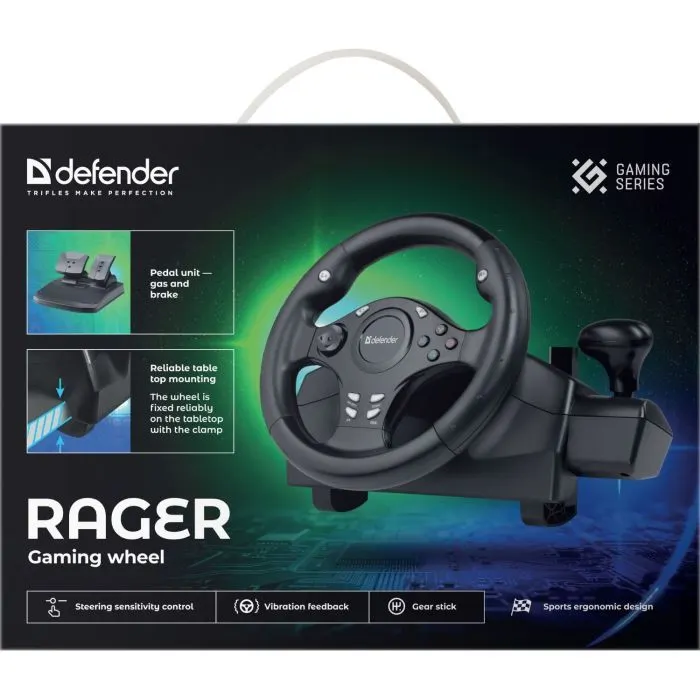 Кермо Defender Rager PC/PS/Xbox/Switch Black (64067) зображення 6