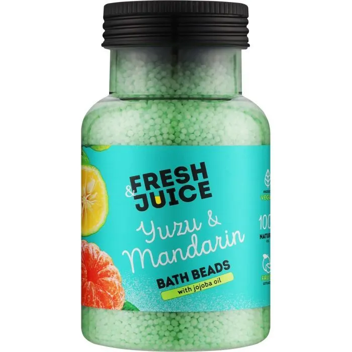Сіль для ванн Fresh Juice Yuzu & Mandarin Bath Beads 450 г (4823015947735)