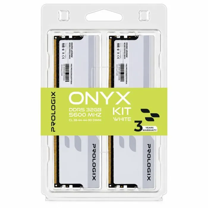 Модуль памяти для компьютера DDR5 32GB (2x16GB) 5600 MHz Onyx White Prologix (PRO32GB5600YW5K) изображение 4