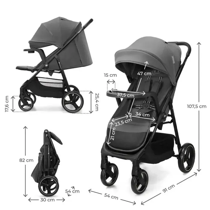 Коляска Kinderkraft Trig 3 Tray Grey (KSTRIG03GRY000T) (5902533930838) зображення 10
