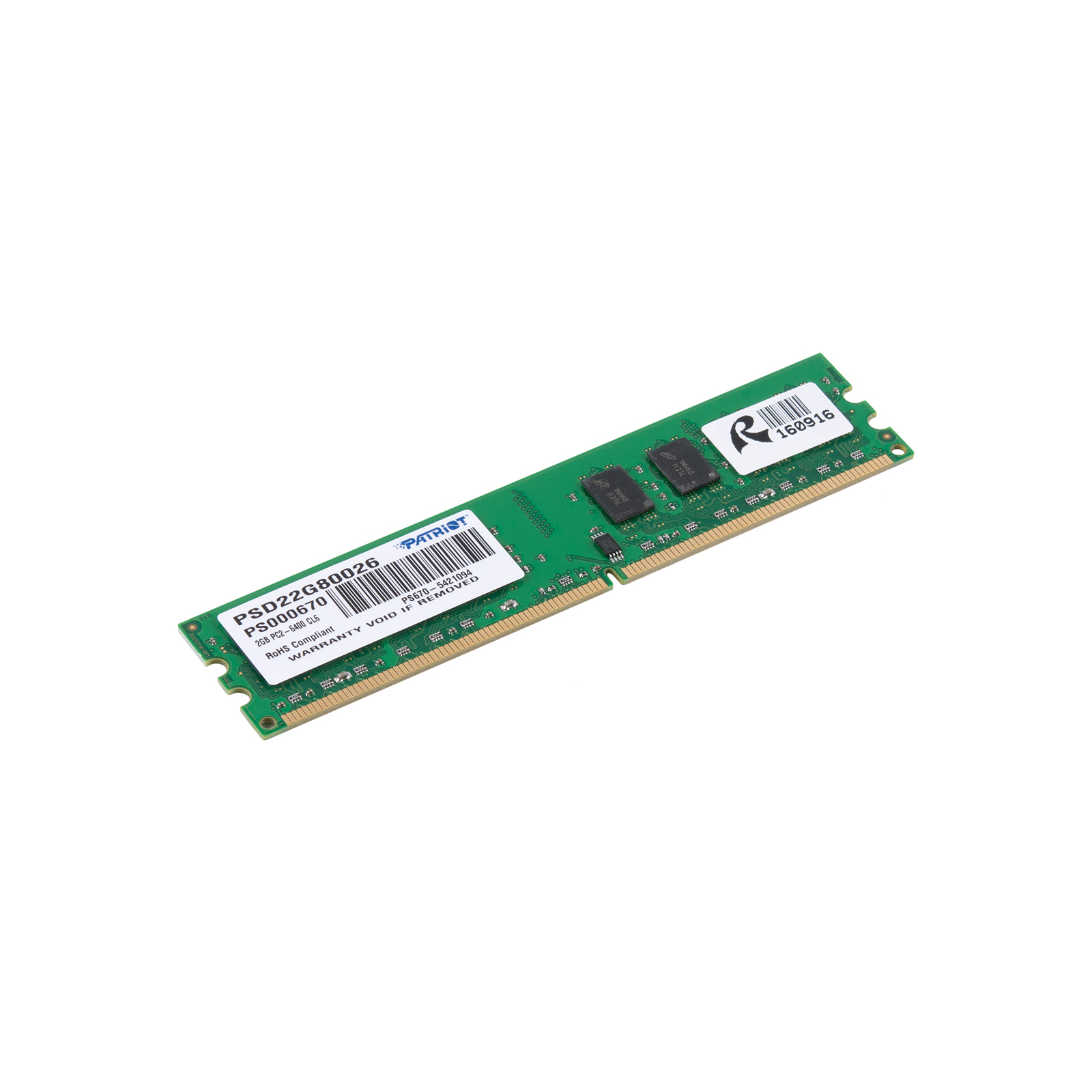 Модуль пам'яті для комп'ютера DDR2 2GB 800 MHz Patriot (PSD22G80026) зображення 2