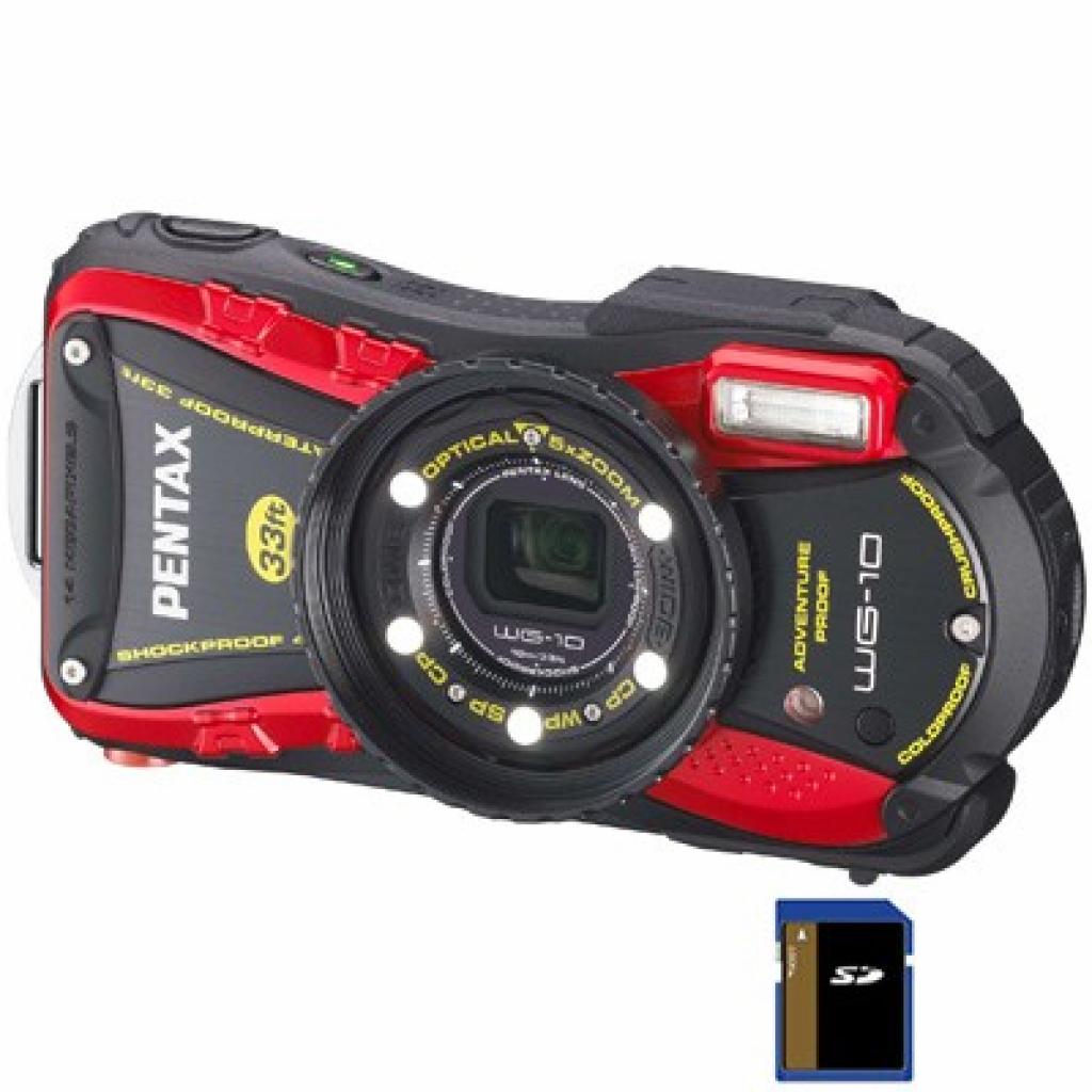 Цифровой фотоаппарат Pentax Optio WG-10 black-red (12651)
