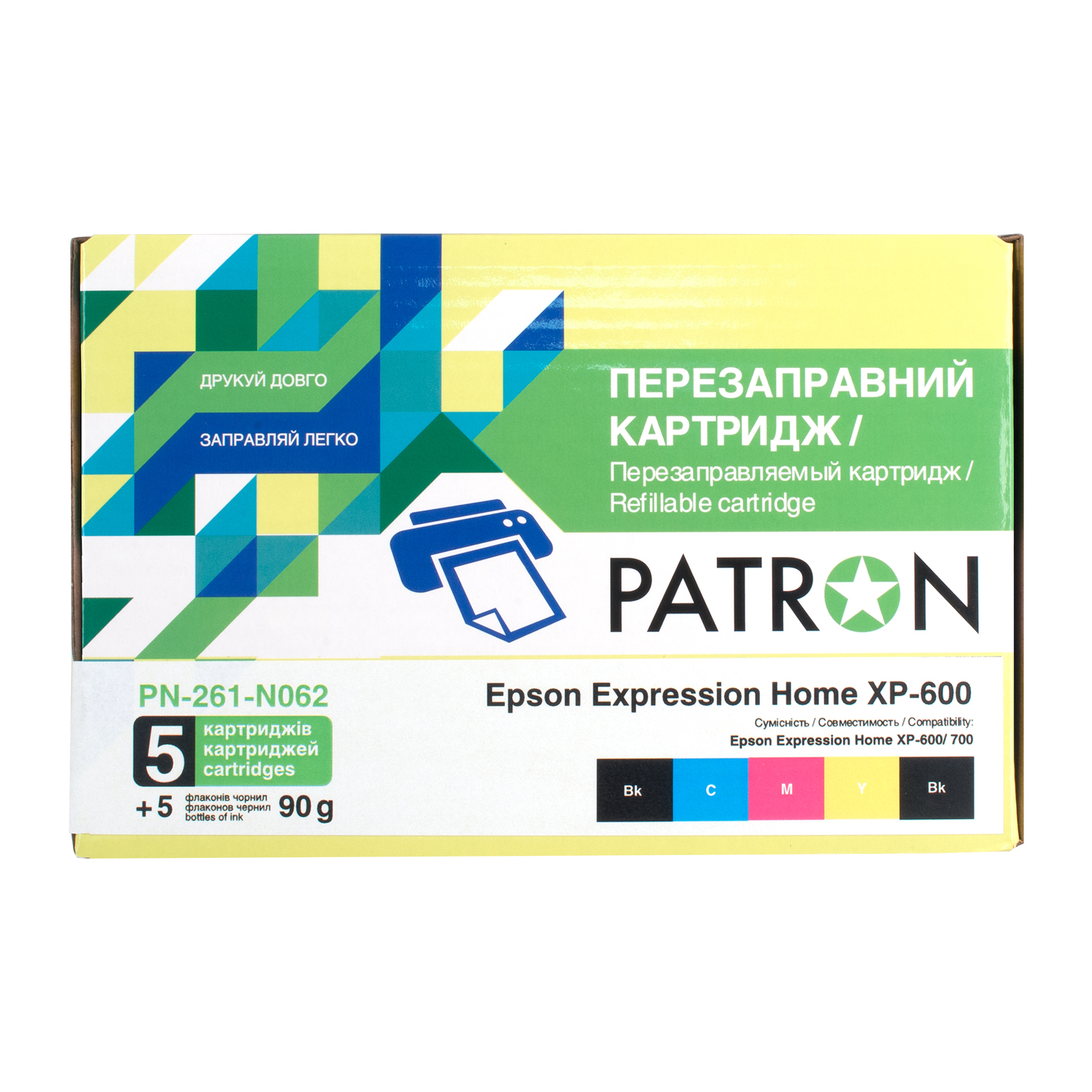 Комплект перезаправних картриджів Patron Epson XP-600/ 700/ 800 (PN-261-N062) зображення 2