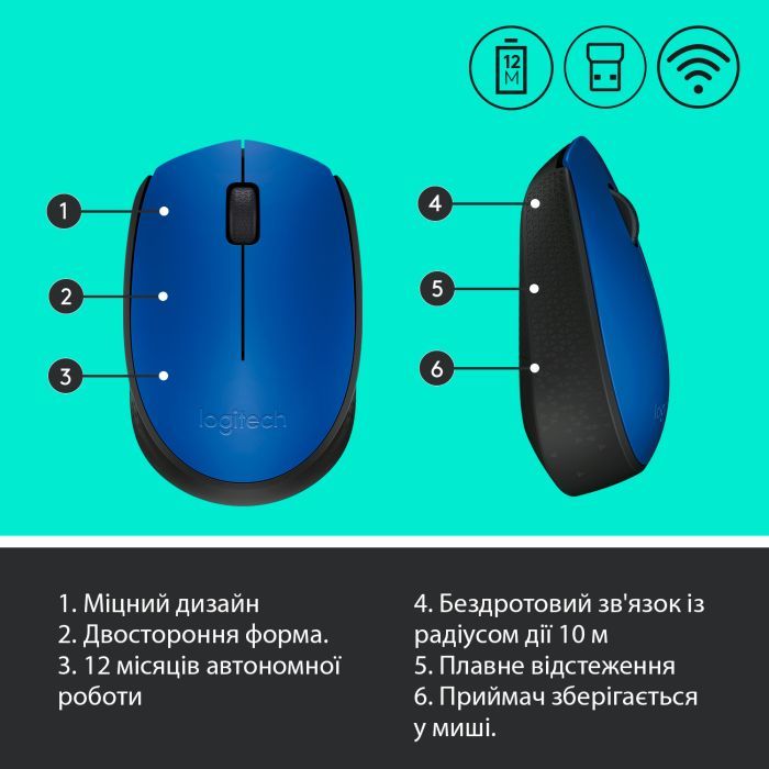 Мышка Logitech M171 White (910-006867) изображение 7