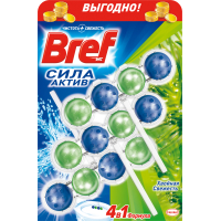 Туалетный блок Bref Сила Актив Хвойная Свежесть 3х50 г (9000100753432/9000100753340)