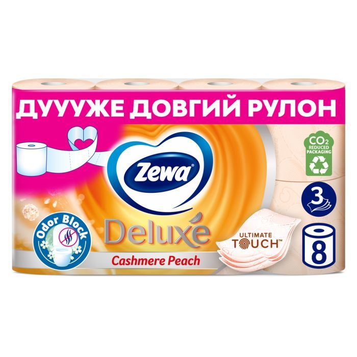 Туалетная бумага Zewa Deluxe Персик 3 слоя 12 рулонов (7322541396026) изображение 2