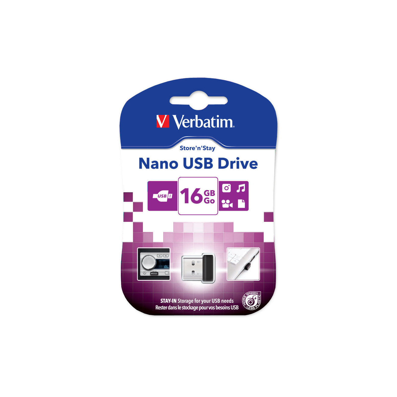 USB флеш накопичувач Verbatim 16GB Store 'n' Stay Nano Black USB 2.0 (97464) зображення 2