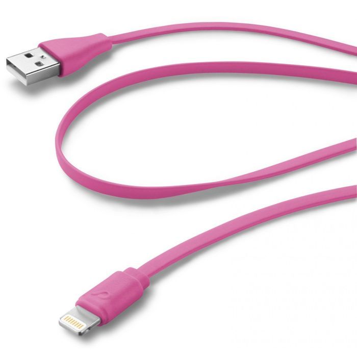 Дата кабель USB 2.0 AM to Lightning 1.0m pink Cellularline (USBDATACFLMFIIPH5P) изображение 2