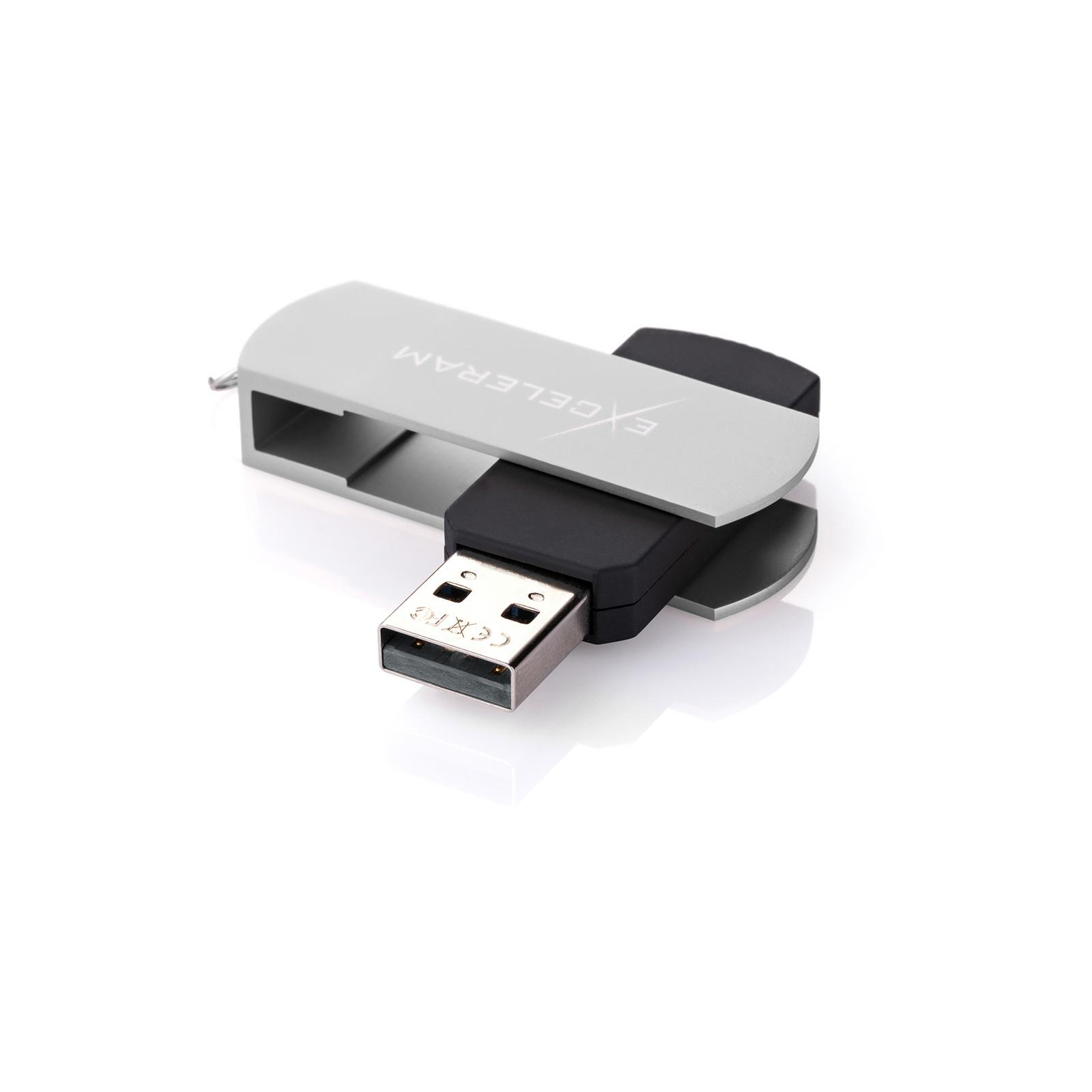 USB флеш накопичувач eXceleram 8GB P2 Series Silver/Black USB 2.0 (EXP2U2SIB08) зображення 2