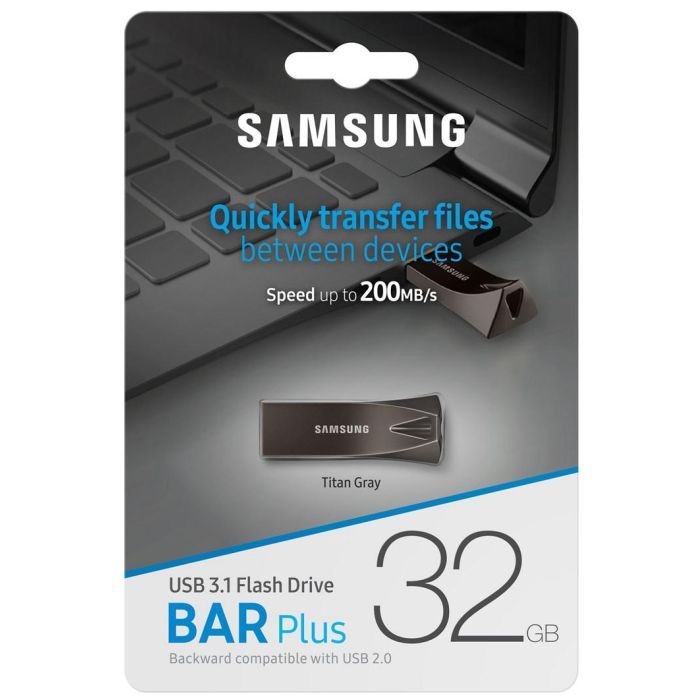 USB флеш накопитель Samsung 32GB Bar Plus Silver USB 3.1 (MUF-32BE3/APC) изображение 7
