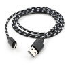 Дата кабель USB 2.0 AM to Micro 5P 2color nylon 1m black Vinga (VCPDCMBN31BK) зображення 3