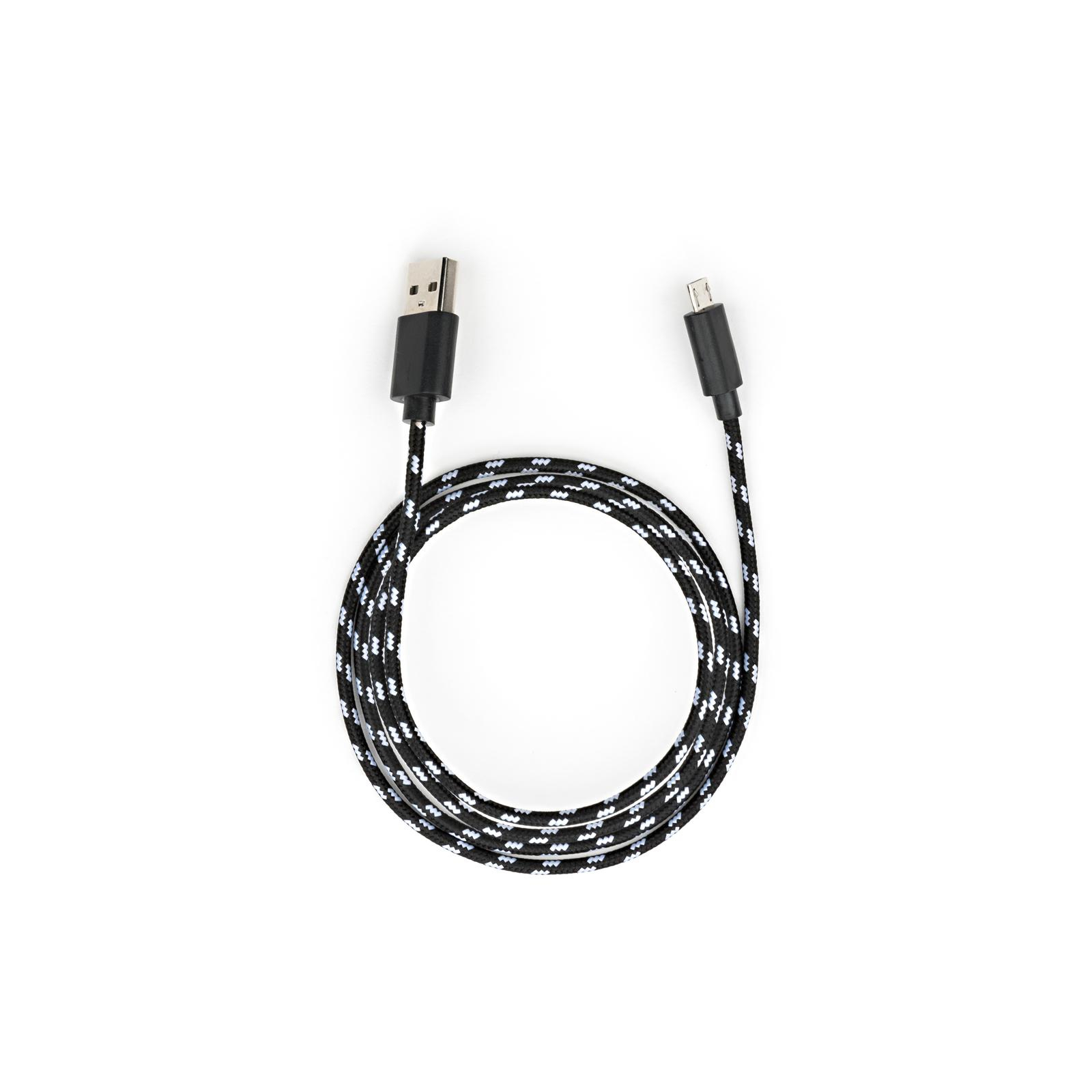 Дата кабель USB 2.0 AM to Micro 5P 2color nylon 1m black Vinga (VCPDCMBN31BK) изображение 5