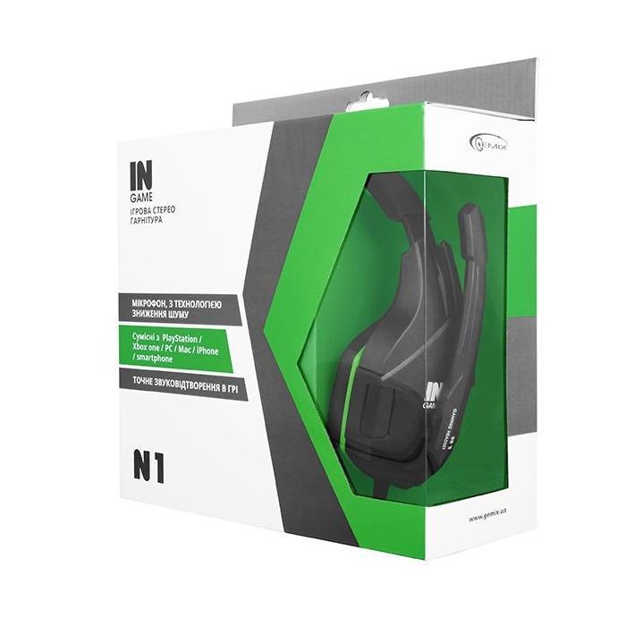 Наушники Gemix N1 Black-Green Gaming изображение 5