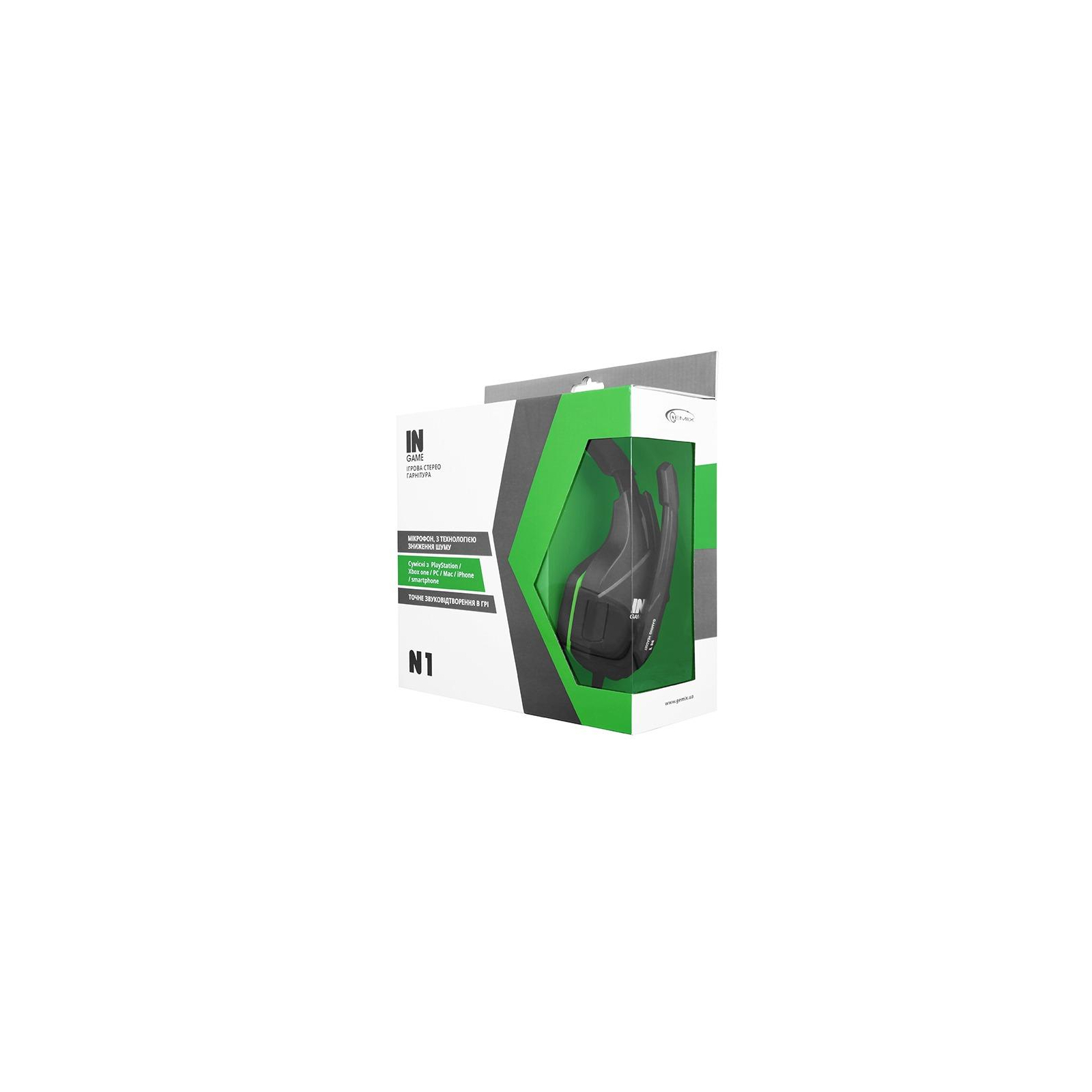 Наушники Gemix N1 Black-Green Gaming изображение 5