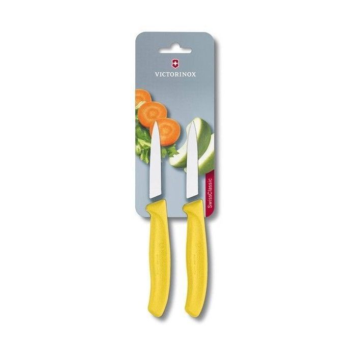 Набор ножей Victorinox SwissClassic, 8см, 2шт. в блистере, желтые (6.7606.L118B)