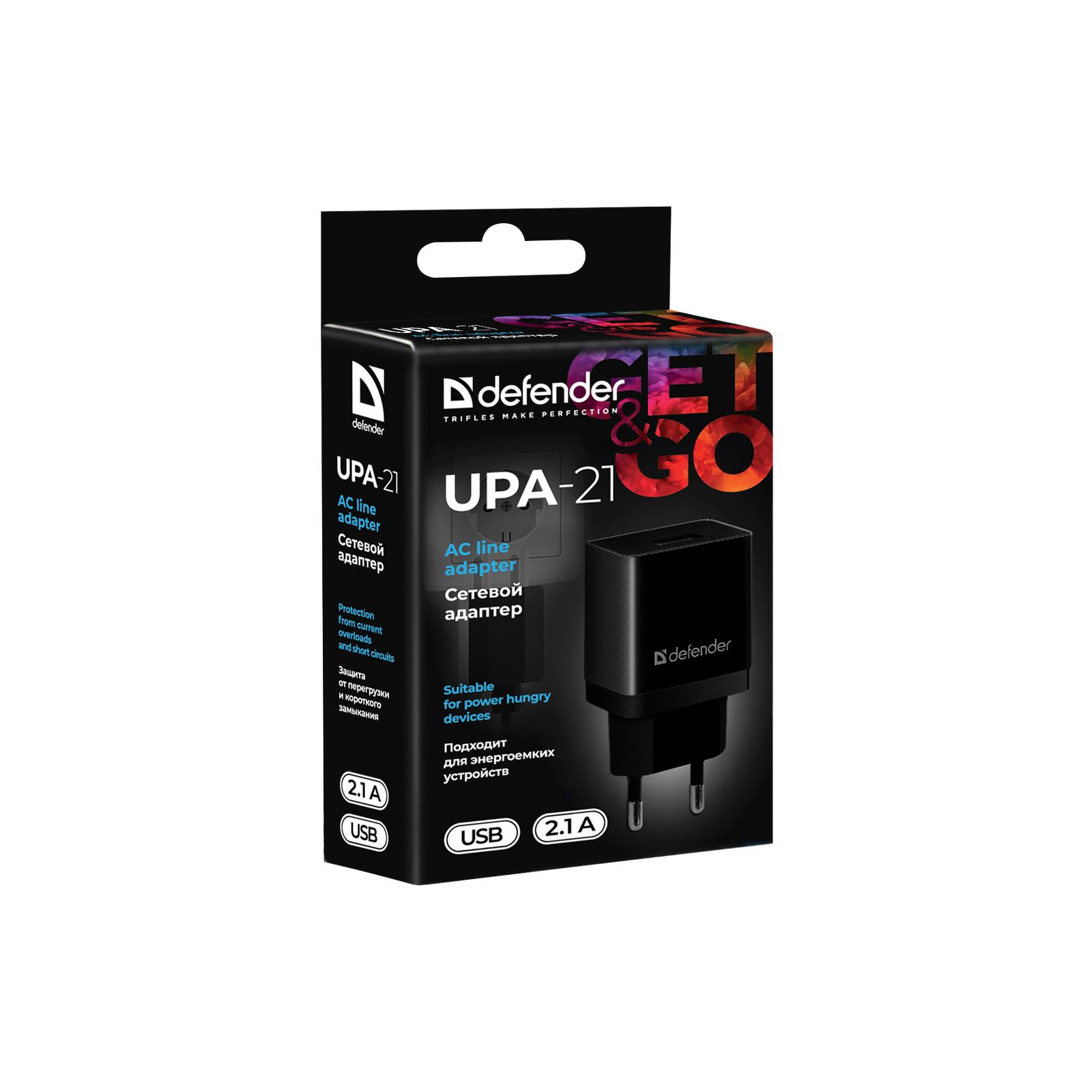 Зарядное устройство Defender UPA-21 black, 1xUSB, 5V / 2.1A (83577) изображение 3