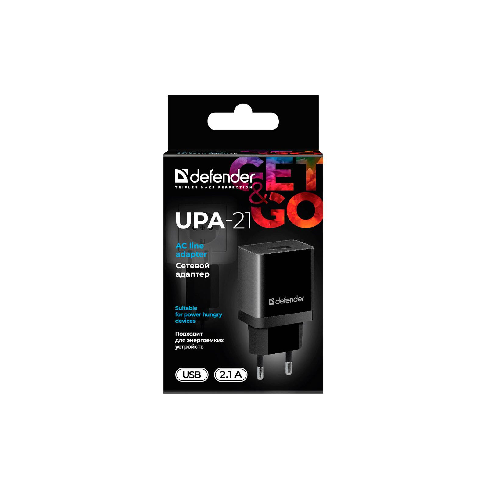 Зарядное устройство Defender UPA-21 black, 1xUSB, 5V / 2.1A (83577) изображение 4