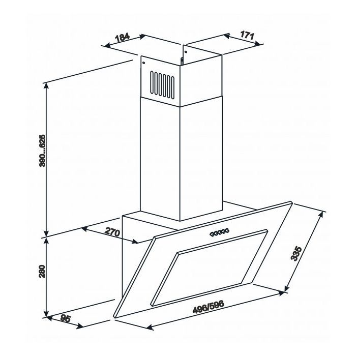 Витяжка кухонна Eleyus VERTICAL 470 60 BL зображення 12
