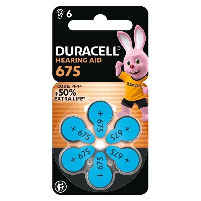 Батарейка Duracell для слуховых аппаратов размер 675, 6 шт. в упаковке (5004326) изображение 2