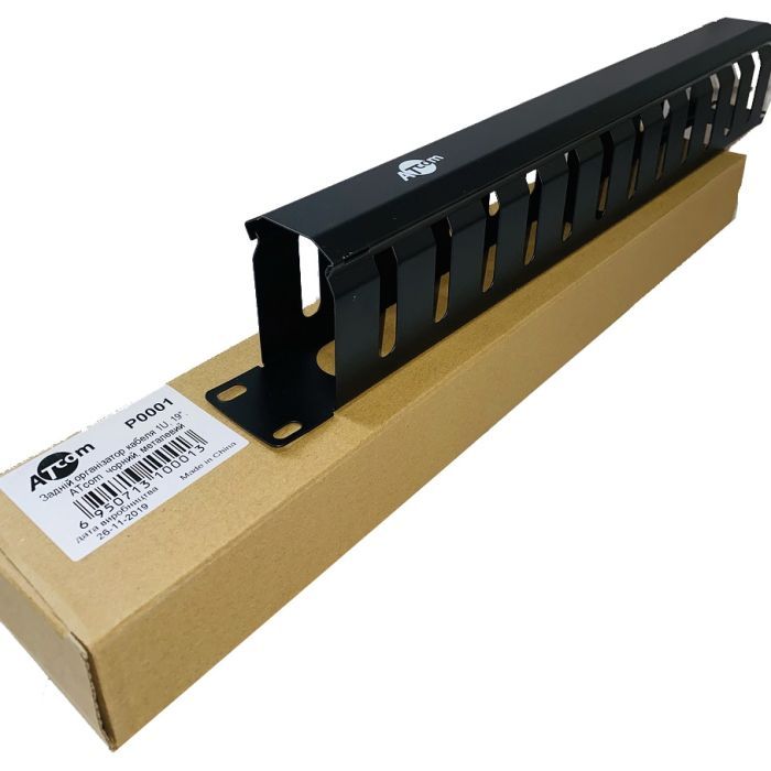 Кабельний організатор Atcom 19" 1U гребінчатий, цільнометалевий (P0001) зображення 3