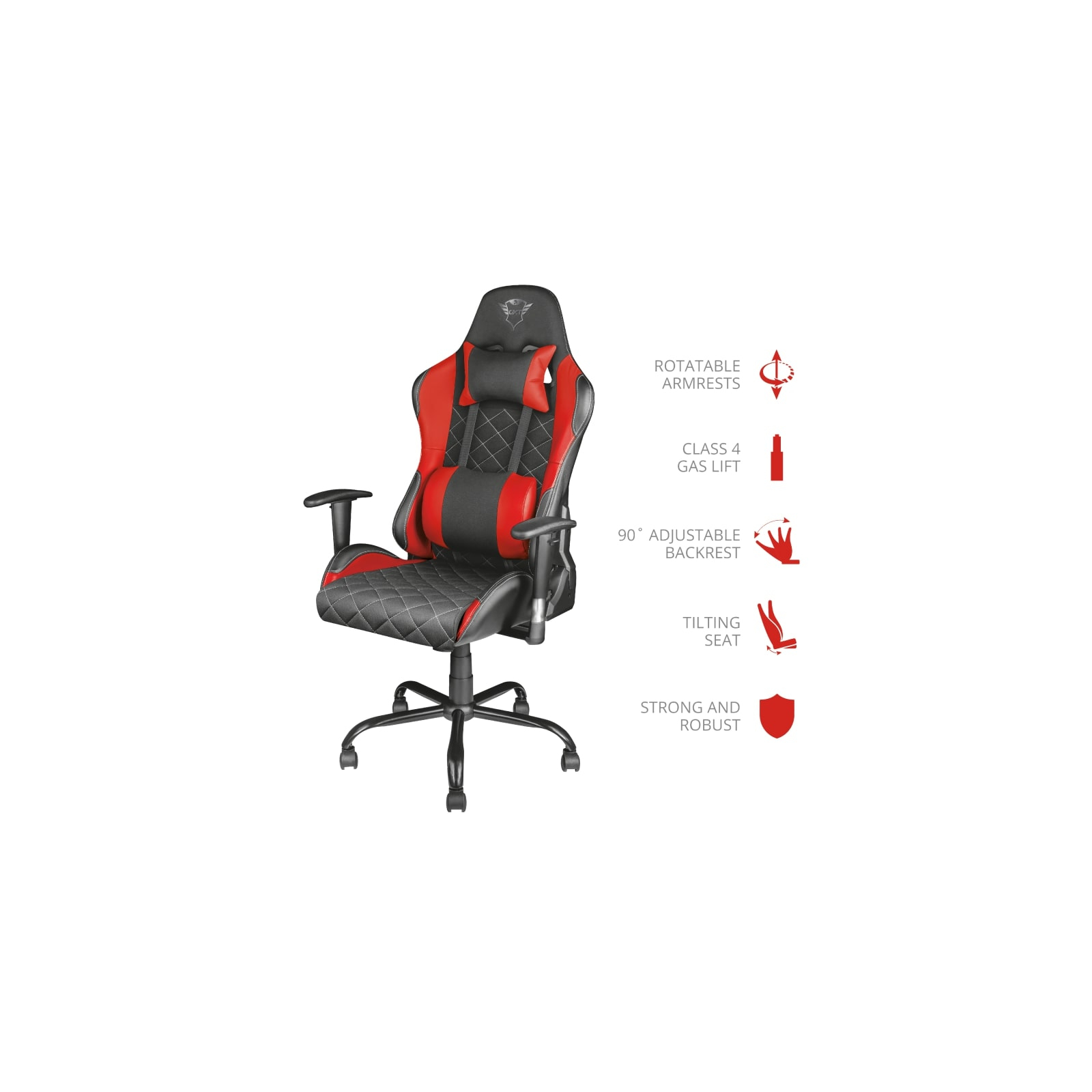 Крісло ігрове Trust GXT707R Resto Red (22692) зображення 6