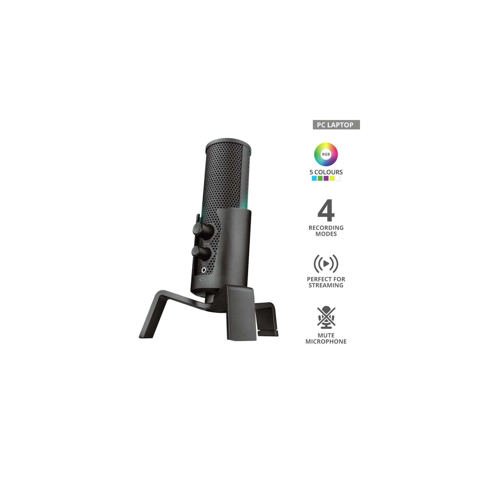 Мікрофон Trust GXT 258 Fyru USB 4-in-1 Streaming Microphone Black (23465) зображення 9