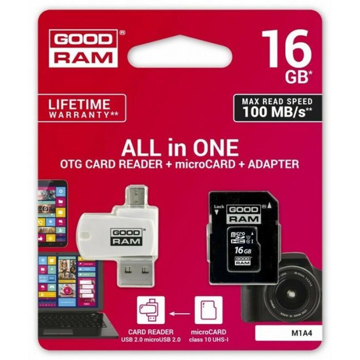 Карта памяти Goodram 16Gb microSDHC class 10 UHS-I (M1A4-0160R12) изображение 2