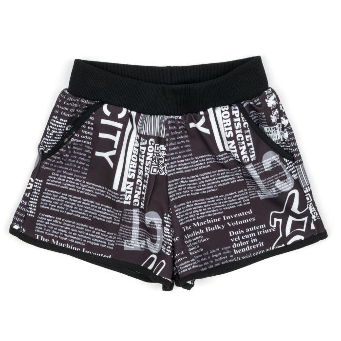 Шорти дитячі Monili з написами (9107-128G-black)