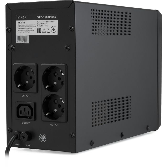 Источник бесперебойного питания Vinga LCD 1500VA metal case ( VPC-1500PRM3 ) (VPC-1500PRM3) изображение 4