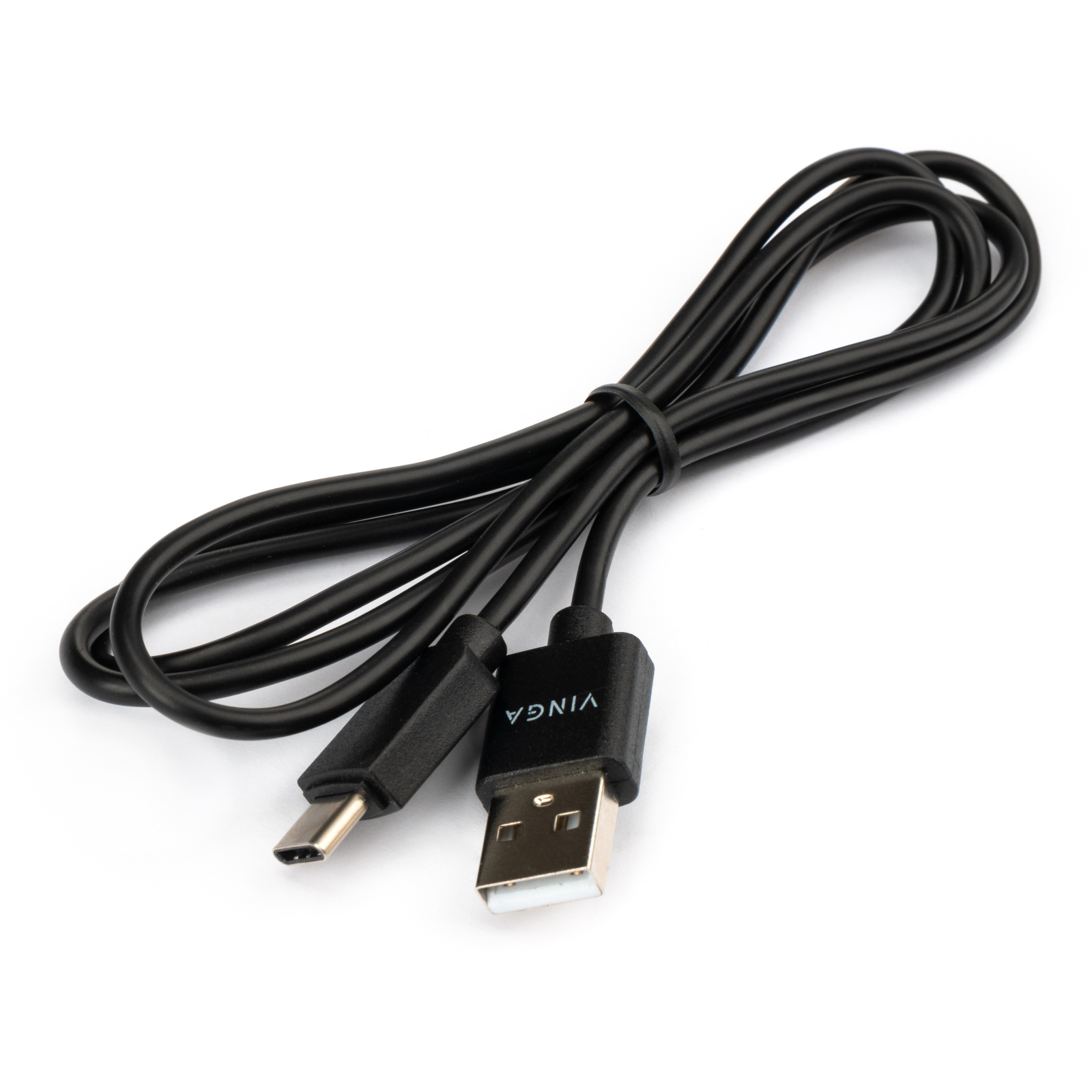 Дата кабель USB 2.0 AM to Type-C 1.0m 3A 18W PVC black Vinga (VCPUSBTC3ABK) зображення 2