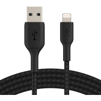 Photos - Cable (video, audio, USB) Belkin Дата кабель USB 2.0 AM to Lightning 1.0m black   CAA00 (CAA002BT1MBK)