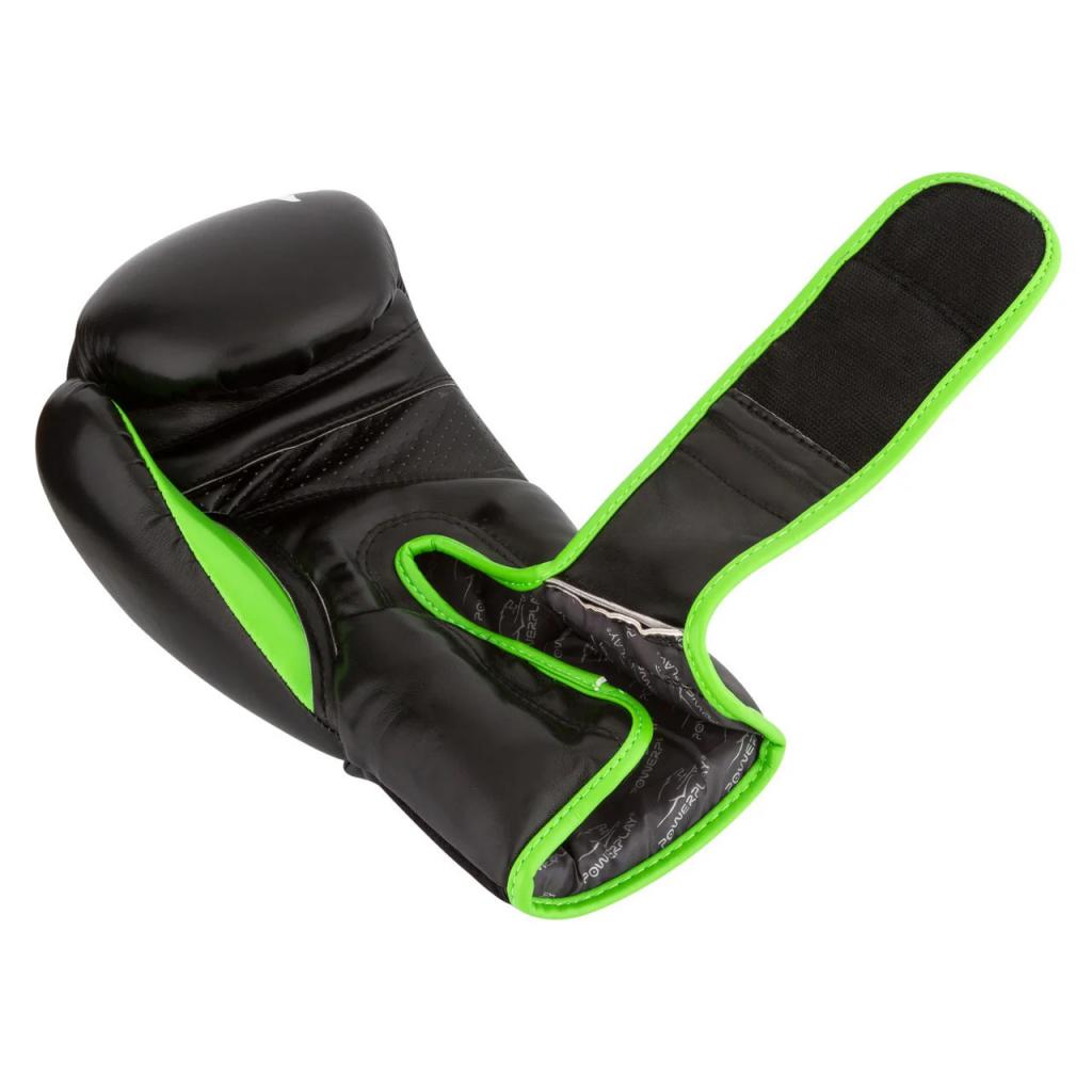 Боксерские перчатки PowerPlay 3018 12oz Black/Green (PP_3018_12oz_Black/Green) изображение 4