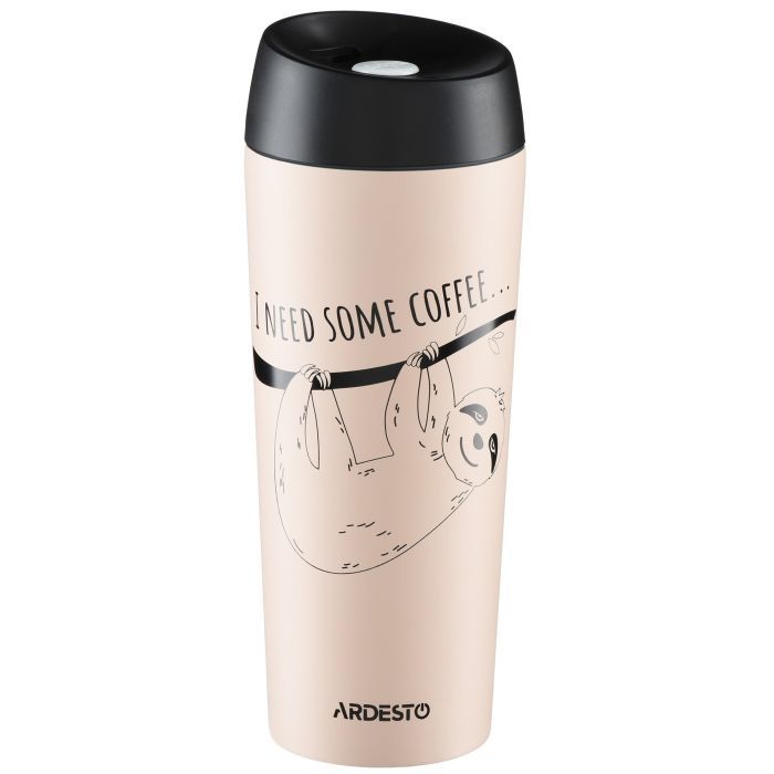 Термокружка Ardesto Coffee Time Raccoon 450 мл Brown (AR2645DML)