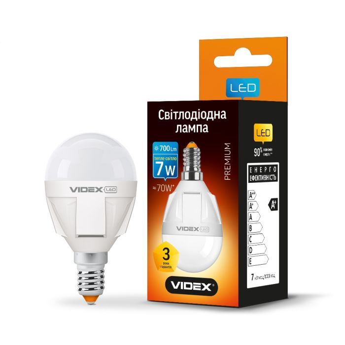 Лампочка Videx G45 7W E14 3000K 220V (VL-G45-07143) зображення 2