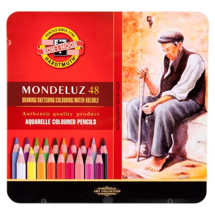 Карандаши цветные Koh-i-Noor Mondeluz акварел. мет. пенал 48 цветов (372604)