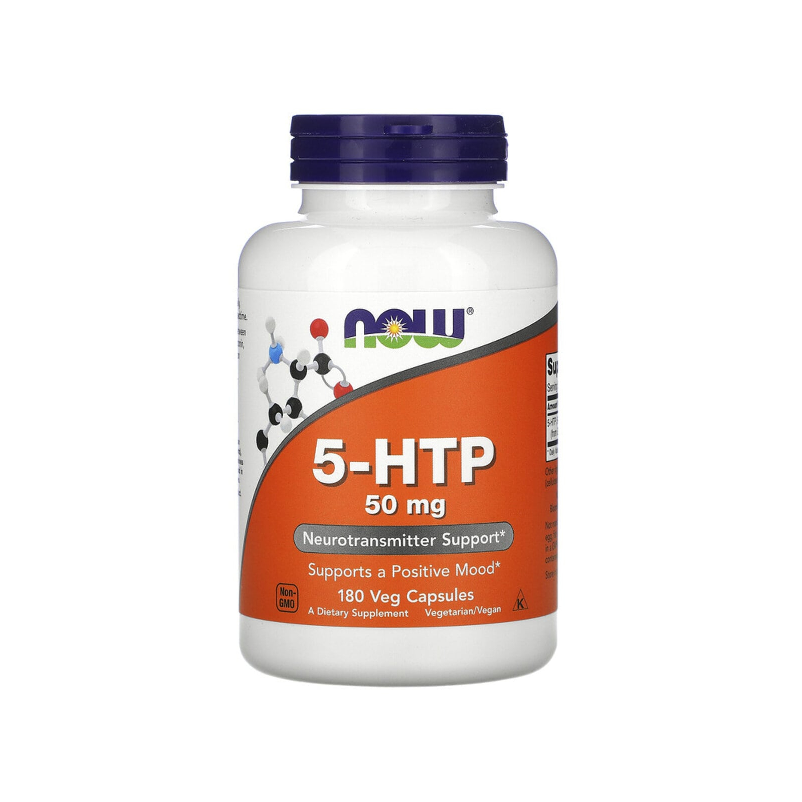 Амінокислота Now Foods 5-HTP (гідроксітріптофан), 50 мг, 180 вегетаріанських капсул (NOW-00101)
